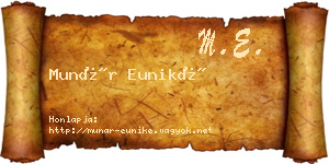 Munár Euniké névjegykártya